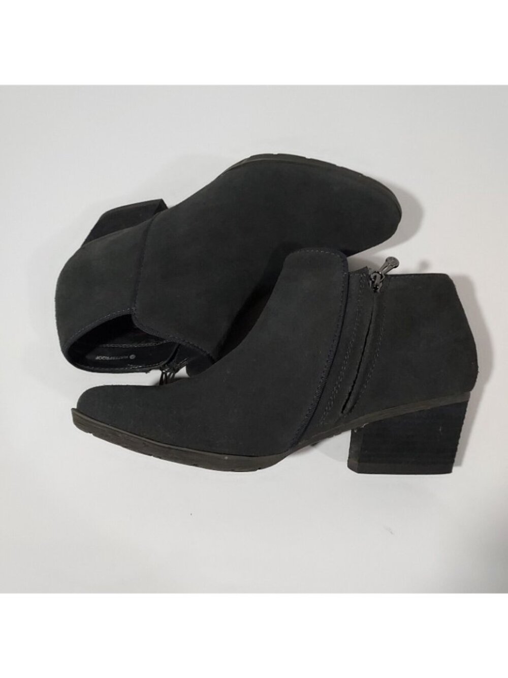 Blondo Black Suede Booties Waterproof Side Zip Ankle Hight Size 7 - Picture 4 of 12